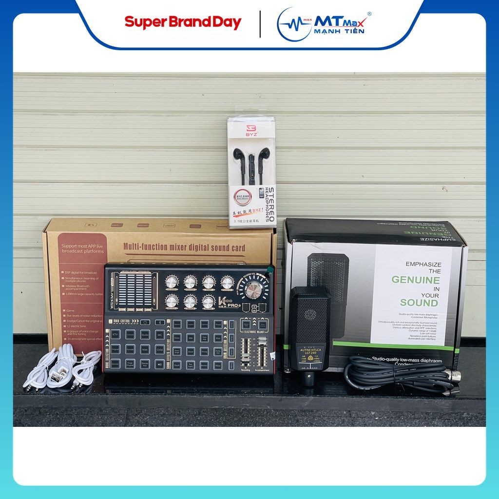 Combo Livetream Thu Âm Karaoke Soundcard K300 Pro + Micro LGT 240 Cao ...