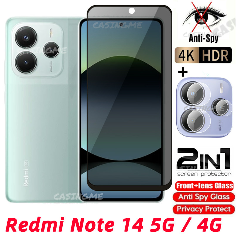 Phim bảo mật chống Peek Kính cường lực riêng tư cho Redmi Note14 Note 14 RedmiNote14 14Note 4G 5G Full Cover Bảo vệ màn hình