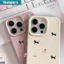 ibumpers Ốp Lưng IPhone Đơn Giản Đáng Yêu Con Chó Con Cho IPhone 16 15 14 12 13 11 Pro Max IP 7 8 Plus X XS XR Ốp Điện Thoại Mỏng Silicon Mềm Da Họa Tiết