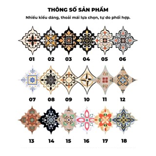 Bộ 36 miếng dán sàn nhà BUNA miếng dán hoa văn nhựa PVC chống thấm nước, keo chỉ kẻ gạch