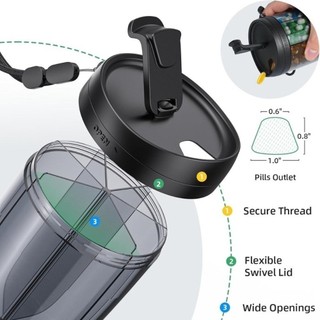 Hộp đựng thuốc YSANH, Bình đựng thuốc nhựa 7 ngăn, Hộp đựng thuốc mở rộng thiết kế chống vi trùng không chứa BPA cho Vitamin