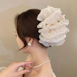 Kẹp Tóc MIKYCO, Nơ Lớn Bong Bóng Lưới Nơ Vuốt Tóc, Gạc Thanh Lịch Phong Cách Hàn Quốc Nơ Cá Mập Kẹp Nữ