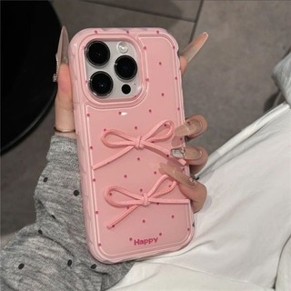 Ốp Điện Thoại Ins3D Nơ Màu Kẹo Sóng Điểm Ốp Lưng Điện Thoại iPhone 16Promax 16Pro 13 14 15 Promax 12 Chống Sốc Ngọt Ngào Nữ Tính Mềm Silicon Di Động
