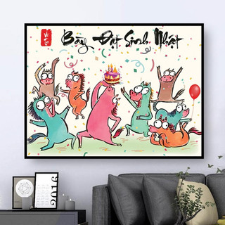 [Tranh Chế Hài ]Tranh Tráng Gương Laminate - Treo Tường Vô Tri - Tranh Chế Vui Nhộn - Bo Viền Cao Cấp