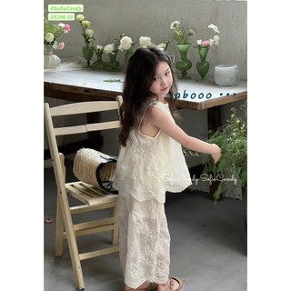 13-40kg (hàng thiết kế) Bộ thô thêu áo quần cổ tròn sofia