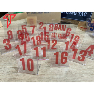 Bộ số để bàn mica - thẻ số thứ tự nhỏ gọn để bàn quán ăn, nhà hàng, quán cafe,..., bộ số để bàn quán ăn in uv