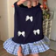 Váy thú cưng Preppy có dây buộc nơ & dây đeo mỏng - Trang phục chống rơi phong cách đi học dễ thương cho chó mèo, Áo choàng không tay chống nước mùa hè