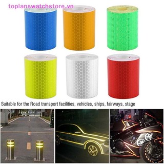 Toplanswatchstore 1m * 5cm Xe Tải Phản Quang Tự Dính Băng Cảnh Báo An Toàn Cuộn Phim Miếng Dán VN