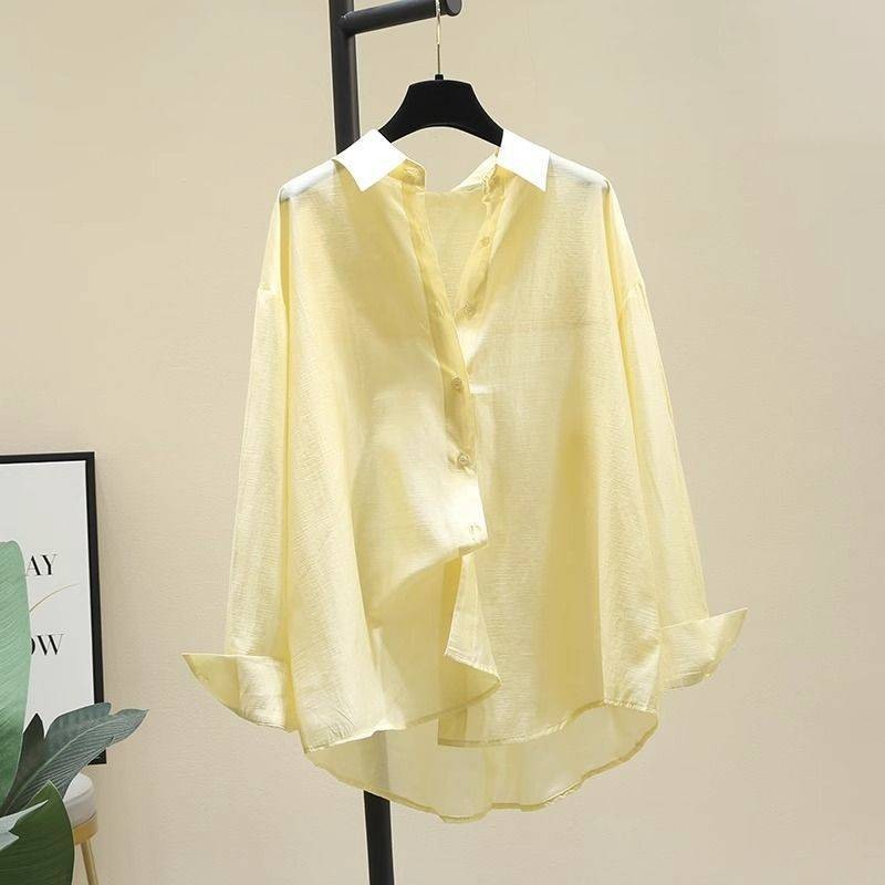 Màu Cà Phê Mỏng Phong Cách Chống Nắng Lót Mùa Xuân Phong Cách Mới Tính Khí Đơn Giản Phù Hợp Với Áo Sơ Mi Dài Tay Sang Trọng Bên Ngoài Top