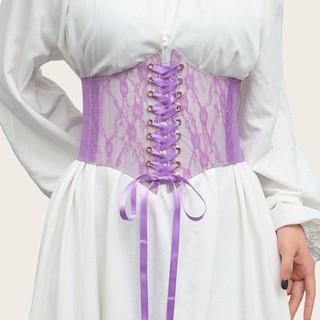 NCE Ren Corset Thắt Lưng Da PU, Lụa Thêu Co Giãn, Phù Hợp Với Váy và Quần Áo Thời Trang