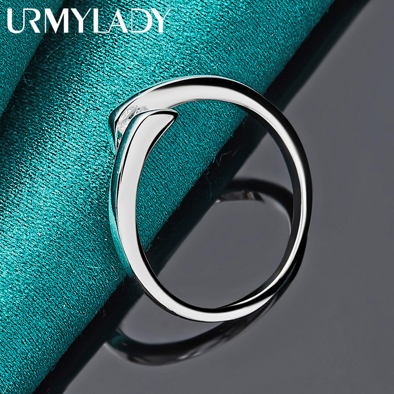 URMYLADY Bạc 925 Bánh Xe May Mắn Zircon 7-10 # Nhẫn Nữ Trang Sức Quyến Rũ Thời Trang