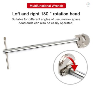 Cờ lê bồn rửa đa chức năng Vòi thép Carbon Ống thoát nước Phòng tắm Lắp đặt hệ thống nước Công cụ tháo gỡ 180° Phạm vi kẹp đầu di chuyển 8-28mm