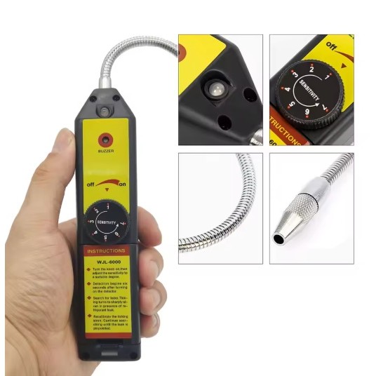 Máy dò rò rỉ khí CFC HFC Halogen Điều hòa không khí lạnh Freon R410a R22a R134a Đồng hồ đo khí Điện lạnh tự động