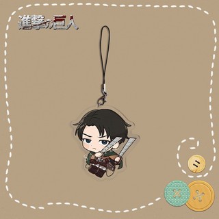 Dây đeo điện thoại di động phiên bản Q Attack on Titan dễ thương Eren Mikasa Armin Captain Hanji