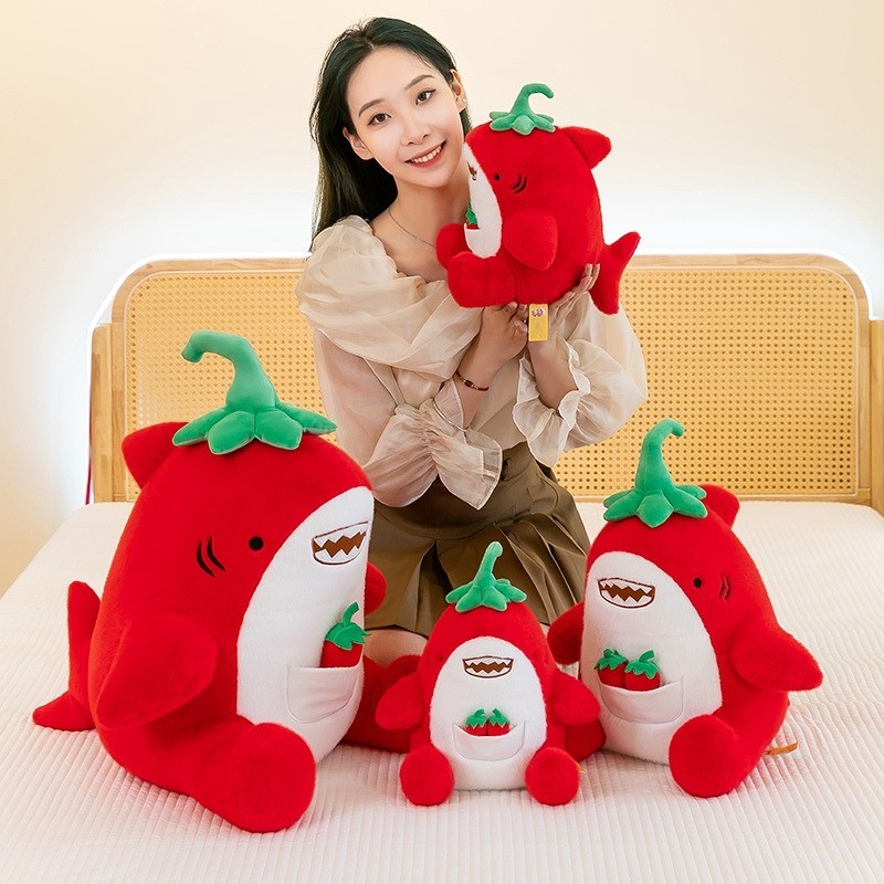 Kawaii Hoạt Hình Cá Mập Sang Trọng Đồ Chơi Vui Nhộn Ớt Cá Mập Sang Trọng Búp Bê Cá Mập Đỏ Cá Mập Nhồi Bông Gối Đồ Chơi Mềm Mại Cho Bé Làm Nhẹ Nhà Búp Bê Trang Trí Phòng Ngủ Trẻ Em Quà Tặng Sinh Nhật Quà Tặng Năm Mới