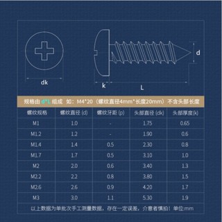 ((LXY) Vít răng thưa Vít bắn gỗ pake đầu tròn ,Vít gỗ thép Carbon đen M1 / M1.2 / M1.4 / M1.7 / M2 / M2.3 / M2.6 / M3 L: 3-25mm (RM-VN-1)