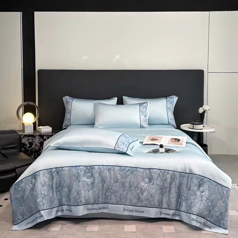 (ST811) Bộ Chăn Ga Gối Chất Liệu Phi Lụa Thoáng Mát, Mềm Mại Không Nhăn Rúm - MemMinbedding Luxury