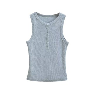 2025 Retro Henry Cổ Áo Vest Nữ Mùa Hè Không Tay Top