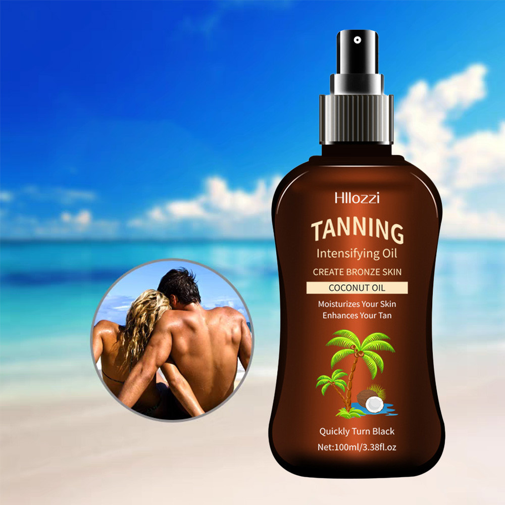 100ml Black Coconut Tanning Oil - Natural Bronzing & Moisturizing Oil for Sun Tanning