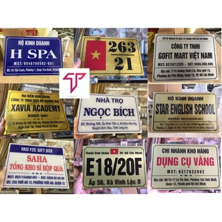 Biển số nhà, bảng phòng ban, bảng công ty in UV cao cấp rõ nét, bền màu