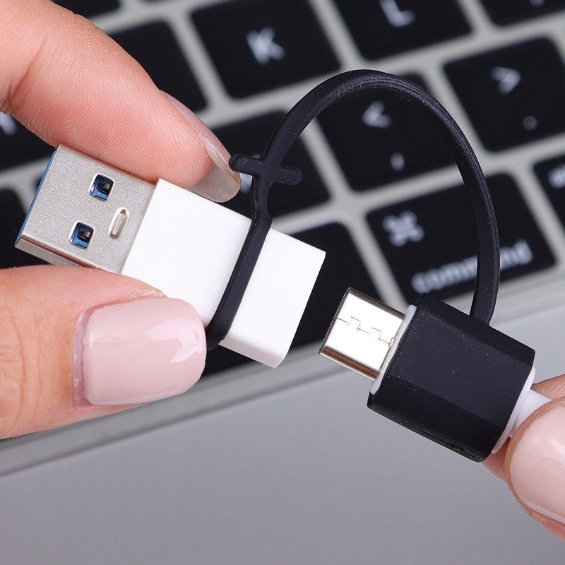 Vỏ bảo vệ linh hoạt bằng silicon - Bộ chuyển đổi cáp đàn hồi đa năng - Dây sạc chống mất có thể tháo rời