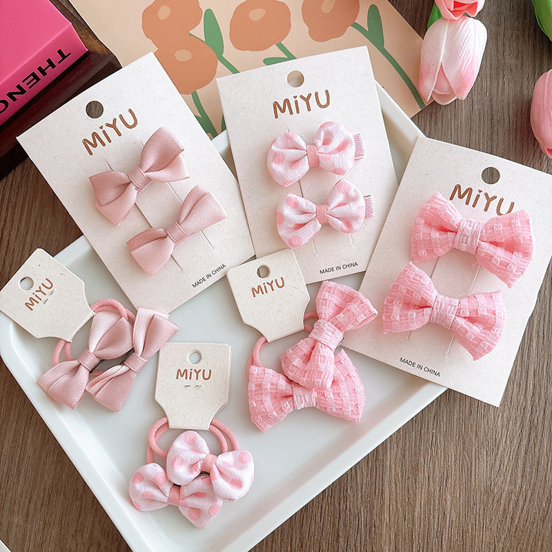 Kẹp tóc nơ màu hồng cho bé gái Kẹp tóc dễ thương