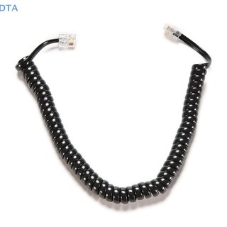 [Dta] 6.5FT Đen Điện Thoại Điện Thoại Điện Thoại Dây Nối Dài Dây Xoăn Dây Cáp PO