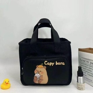 Túi Tote GUSTAVA, Túi xách in Capybara dung tích lớn hoạt hình, Túi đựng đồ ăn trưa bằng vải Canvas dễ thương Văn phòng