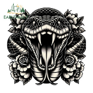 EARLFAMILY Cuộn Rắn Phong Cách Đen Xe Hơi Miếng Dán Xe Máy Laptop Vali JDM Vinyl Chống Thấm Nước Decal Chống Trầy Xước Phụ Kiện Xe Hơi