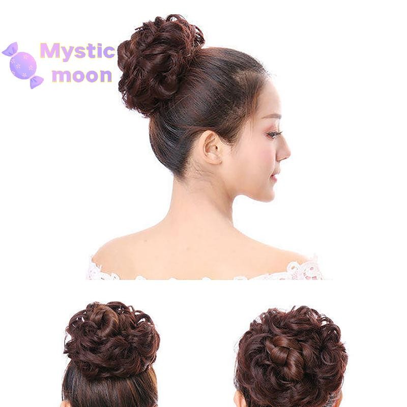 [Huyền bí] Tóc tổng hợp Bun Tóc giả đuôi ngựa Nối dài tóc Scrunchie Sóng đàn hồi xoăn [Mới]