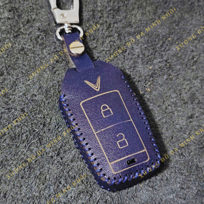 Bao Da Chìa Khóa Vinfast VF3 Bọc chìa khóa xe điện VF3 handmade da thật