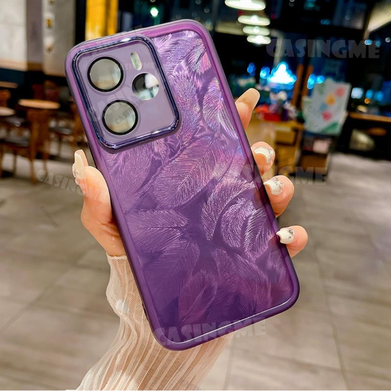 Dành cho Redmi Note 14 5G 2025 Vỏ mềm silicon họa tiết lông vũ lấp lánh cho Redmi Note14 Note 14 RedmiNote14 Pro Pro + + 4G 5G Vỏ điện thoại chống sốc Vỏ bảo vệ ống kính máy ảnh