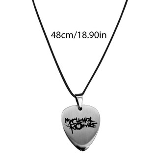 Flgo Vòng cổ bằng thép không gỉ sành điệu với Rock and Roll Guitar Pick Shape Mặt dây chuyền Phụ kiện dây đeo cổ đơn giản cho âm nhạc