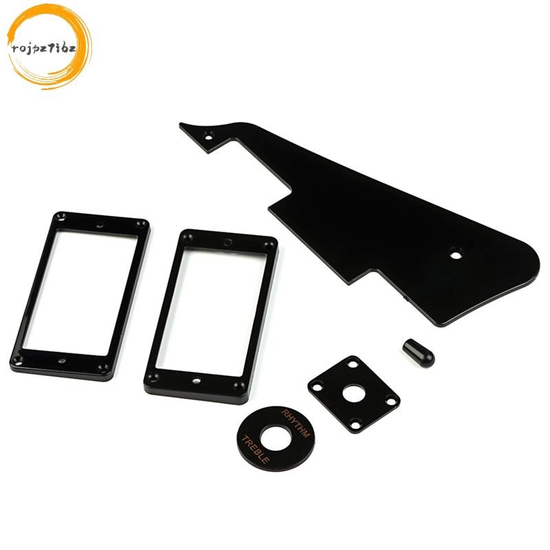 1Ply Đen Pickguard Tấm Sau Vít Bộ & Humbucker Pickup Ring & Switch Ring Fit Les Paul Pickguard Thay Thế