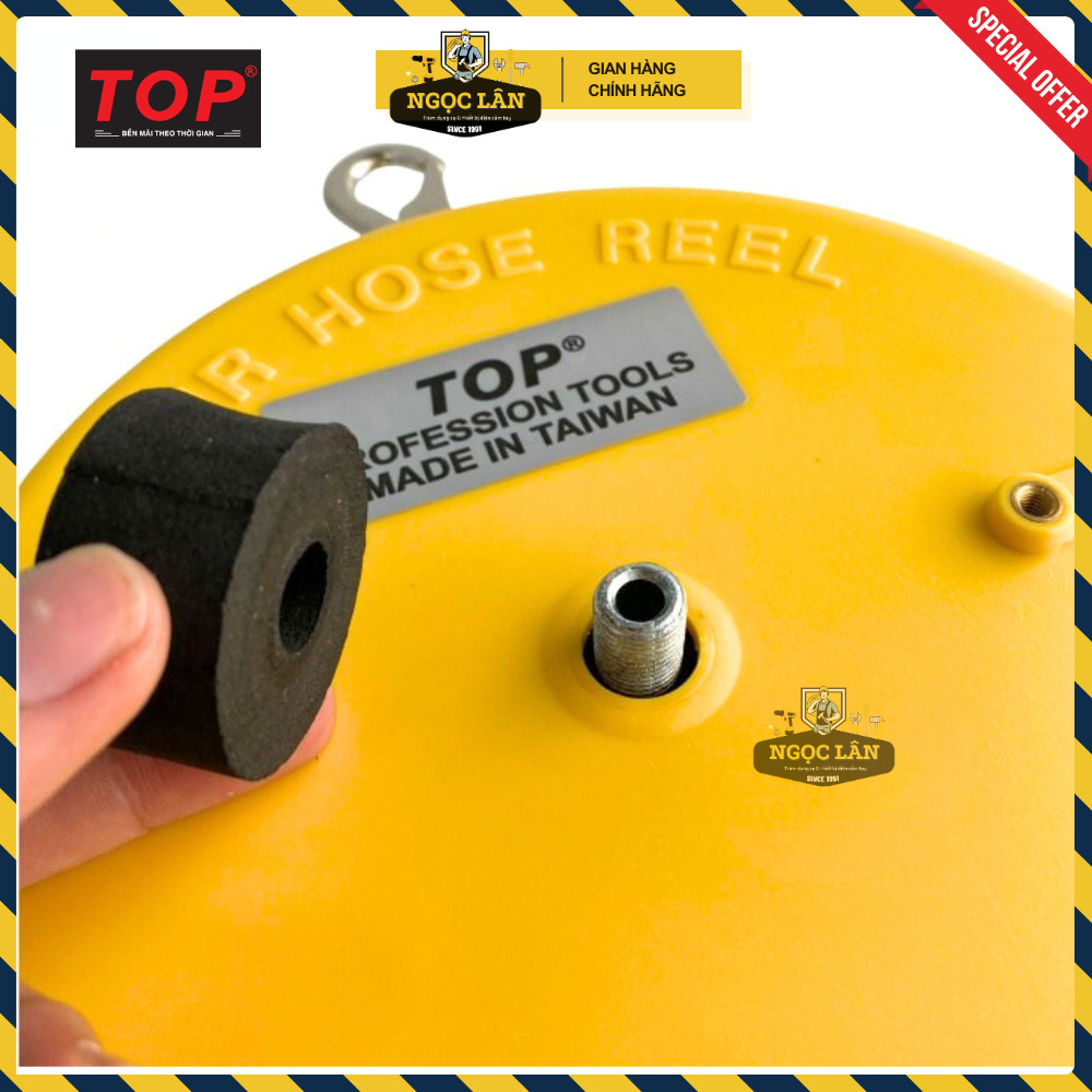 [Chính hãng TOP] Ống treo hơi, Cuộn dây hơi tự rút TOP hộp nhựa vàng 5mmx8mm (dài 8m) cao cấp