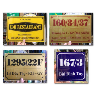 (Nhận Giao 2h) Bảng số nhà - biển số nhà, bảng công ty, phòng ban, biển cty, hộ KD in UV trên mica thiết kế theo yêu cầu
