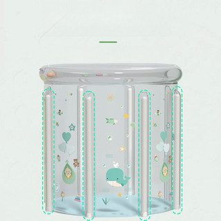 Bể Bơi Hơi Cho Bé Sơ Sinh, Bồn Tắm Gập Gọn Cho Trẻ Em, Chất Liệu PVC An Toàn, Kèm Nhẫn Cổ và Phụ Kiện Tắm