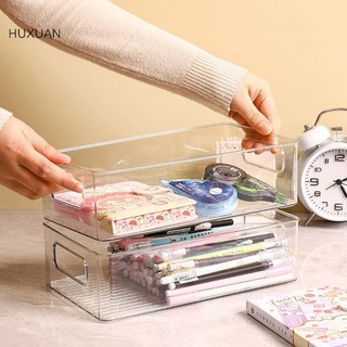 Huxuan Acrylic Hộp Bảo Quản Mỹ Phẩm Để Bàn Hộp Nhựa Trong Suốt Ký Túc Xá Hộ Gia Đình Mặt nạ Da Hộp Tủ Lạnh Hộp Bảo Quản RFT