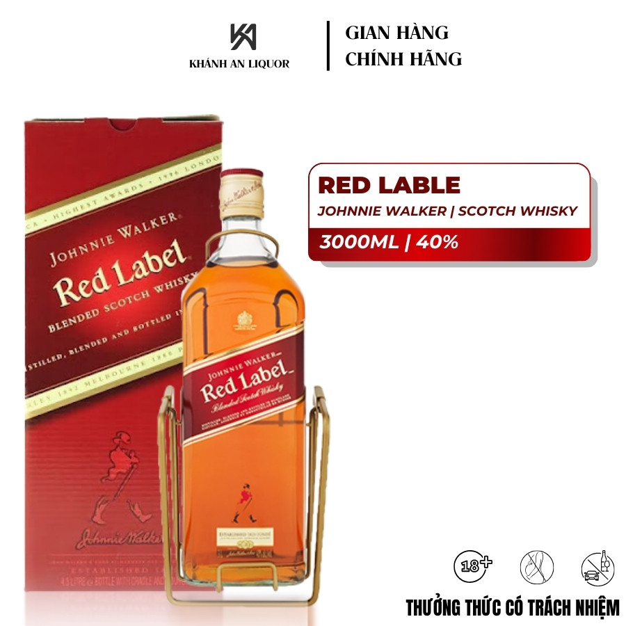 [CHÍNH HÃNG] RƯỢU WHISKY JOHNNIE WALKER RED LABLE 3L 40%KA2 | Shopee ...