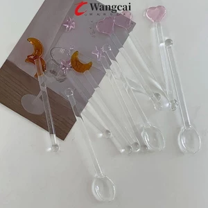 Wangmcai Khuấy Thanh Dễ Dàng Vệ Sinh Trong Suốt Hướng Dẫn Sử Dụng Dụng Cụ Cà Phê Thủy Tinh Trộn Cocktail Nước Trái Cây Kết Cấu Cao Hoạt Hình Món Tráng Miệng Dính