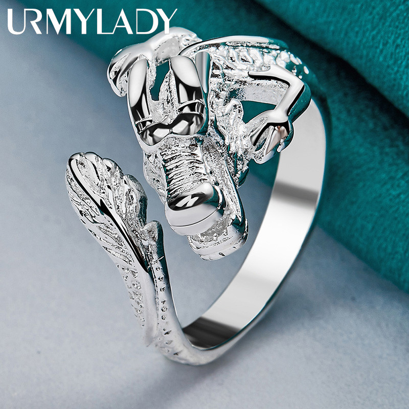 URMYLADY Bạc 925 Rồng Có Thể Điều Chỉnh Nhẫn Nam Tiệc Cưới Thời Trang Quyến Rũ Trang Sức