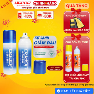 Chai xịt lạnh giảm đau thảo dược 160ml LIGPRO Giảm đau chấn thương thể thao Giảm đau cơ hiệu quả