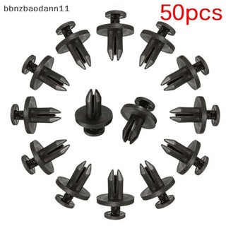 [BBNZDD] 50 chiếc 6 mm Auto Car Bumper Retainer Push Black Plastic Clips Fasteners BVAH