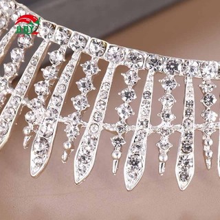 Tuyệt Đẹp Bạc Pha Lê Cô Dâu Tiara Vương Miện Cô Dâu Băng Đô Nữ Prom Tóc Đồ Trang Trí Cưới Tóc Trang Sức Phụ Kiện