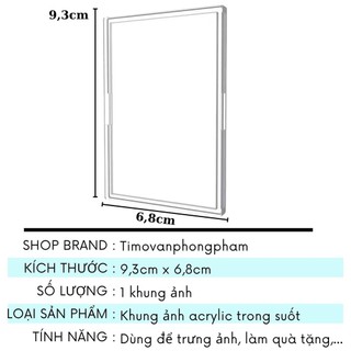 Khung Ảnh Acrylic Đựng Card Bo Góc Để Bàn Trong Suốt Decor Bàn Học Timo VPBL35