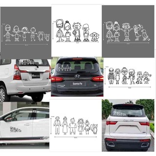Tem dán xe farmily, sticker, logo dán kính phía sau xe gia đình, decal dán sườn xe, vợ chồng con cái độc đáo nhiều mẫu.