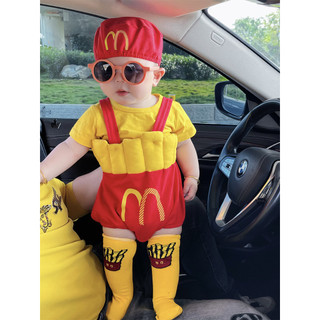 Newbron Baby Boy Cotton Hoạt hình dễ thương Bộ áo liền quần mềm mại và thoải mái của McDonald 's (0-24 tháng)