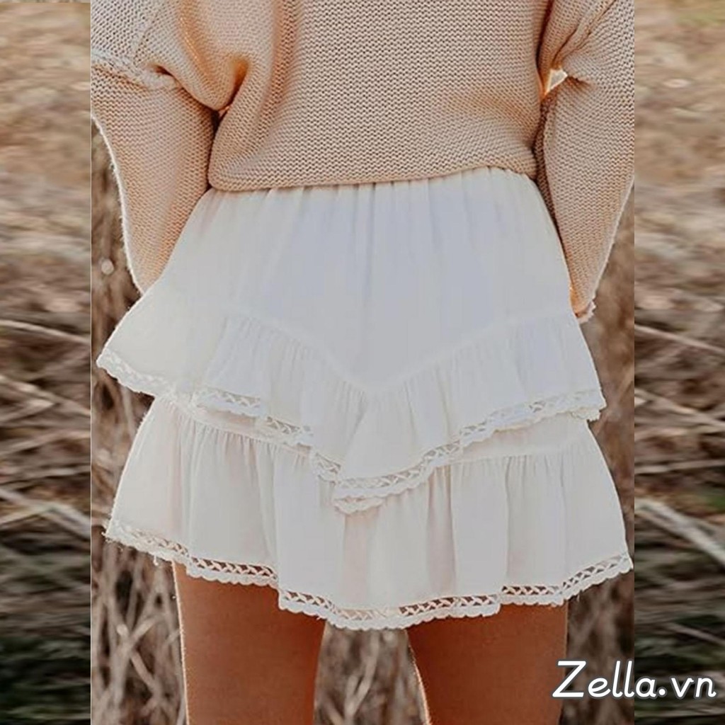 Váy ngắn mùa hè dành cho nữ xếp lớp thường ngày Váy Mini lưng cao chắc chắn có quần short