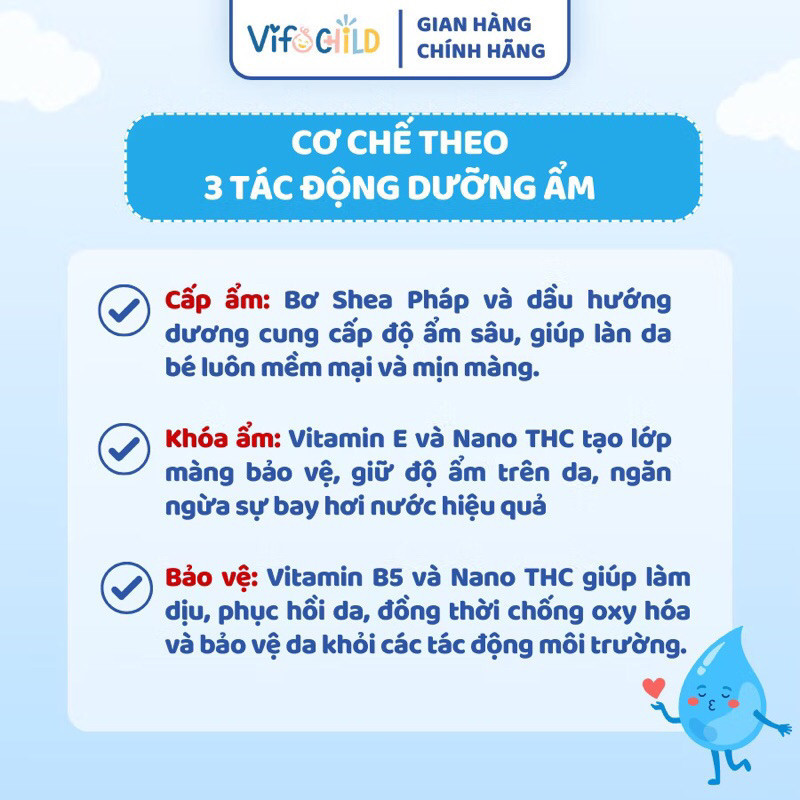 Kem bôi dưỡng ẩm VIFOCHILD 30g Ngăn ngừa viêm ngứa Giảm hăm cho bé Baby 3