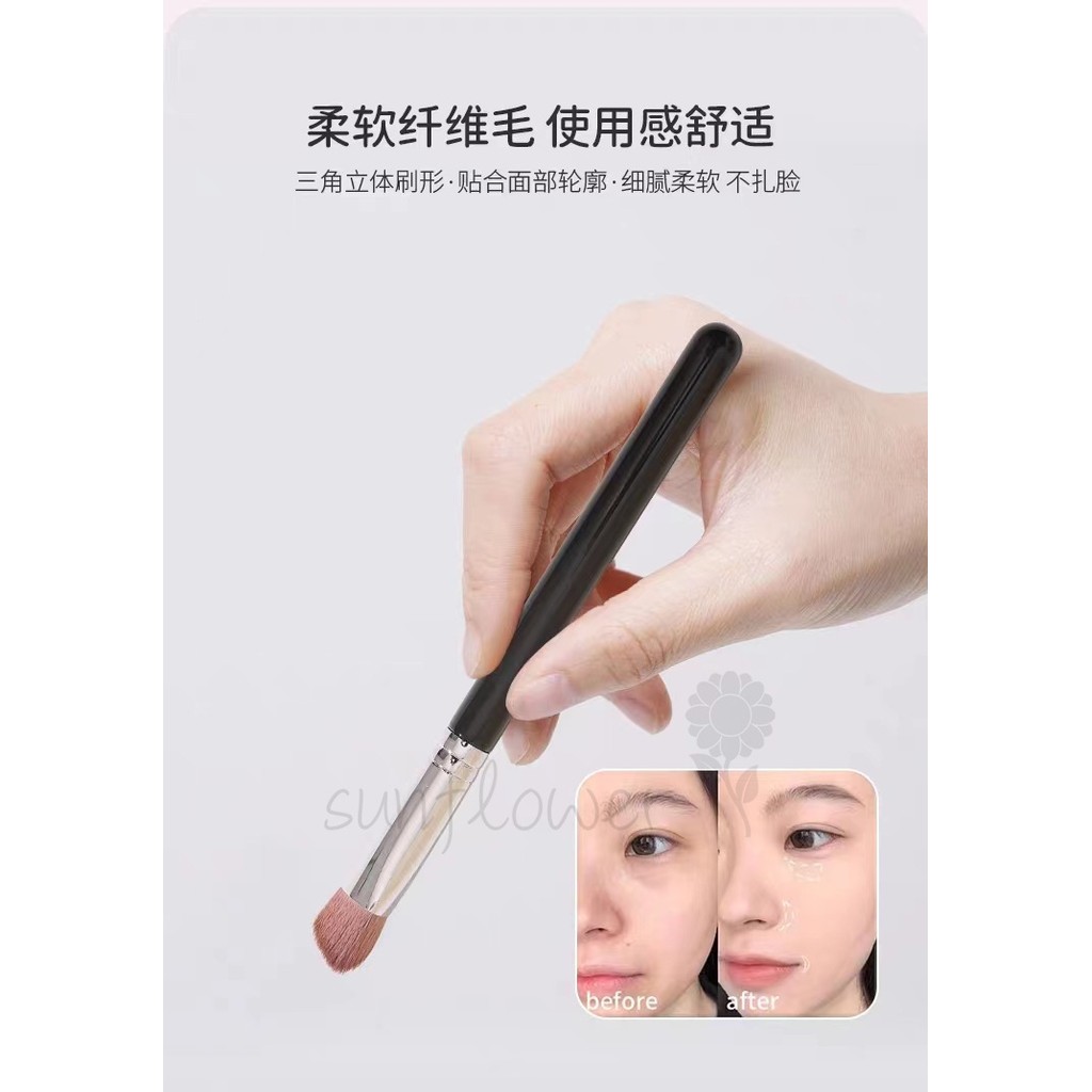 [hướng dương] Bàn chải sắt nổi bật hình tam giác Bàn chải che khuyết điểm làm sáng tóc bằng sợi quá khổ Bàn chải trang điểm liền mạch